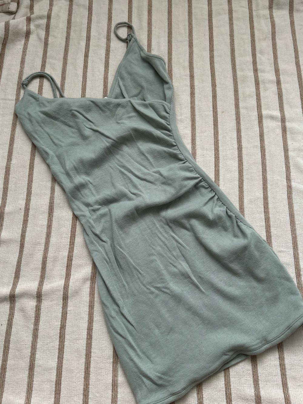 Sage Green Ribbed Slip Dress Garage